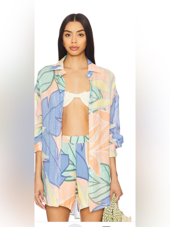Vitamin A Tops - Vitamin A Playa 100% Linen Boyfriend Shirt Oversized Small MSRP $165. * flaw